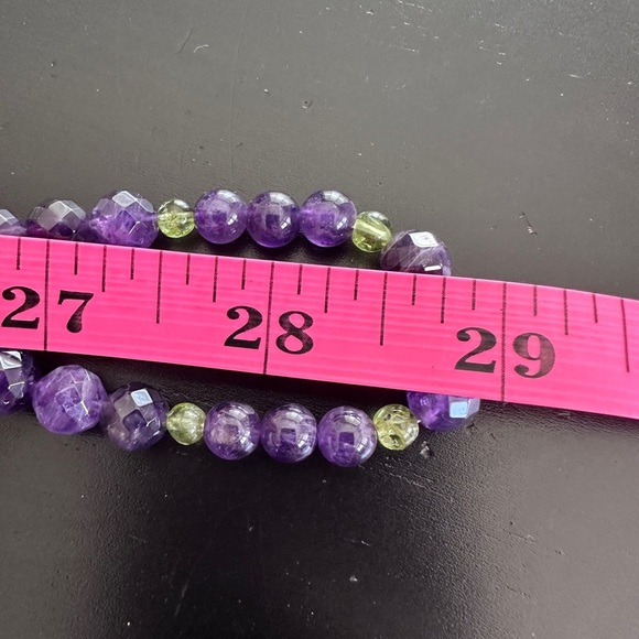 Amethyst & Peridot bead extra long necklace by Jay King - Picture 13 of 13